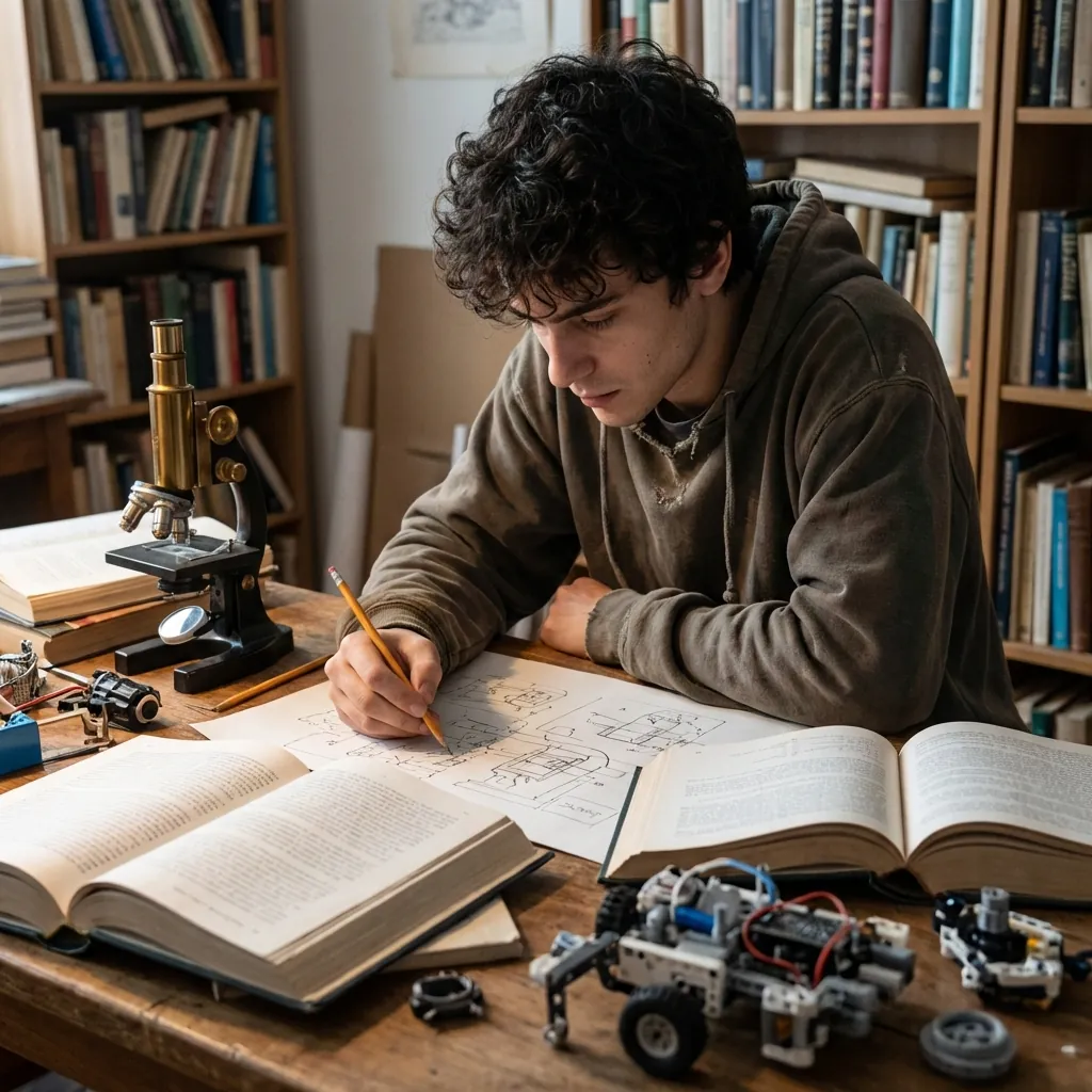 Estudiante investigando a profundidad