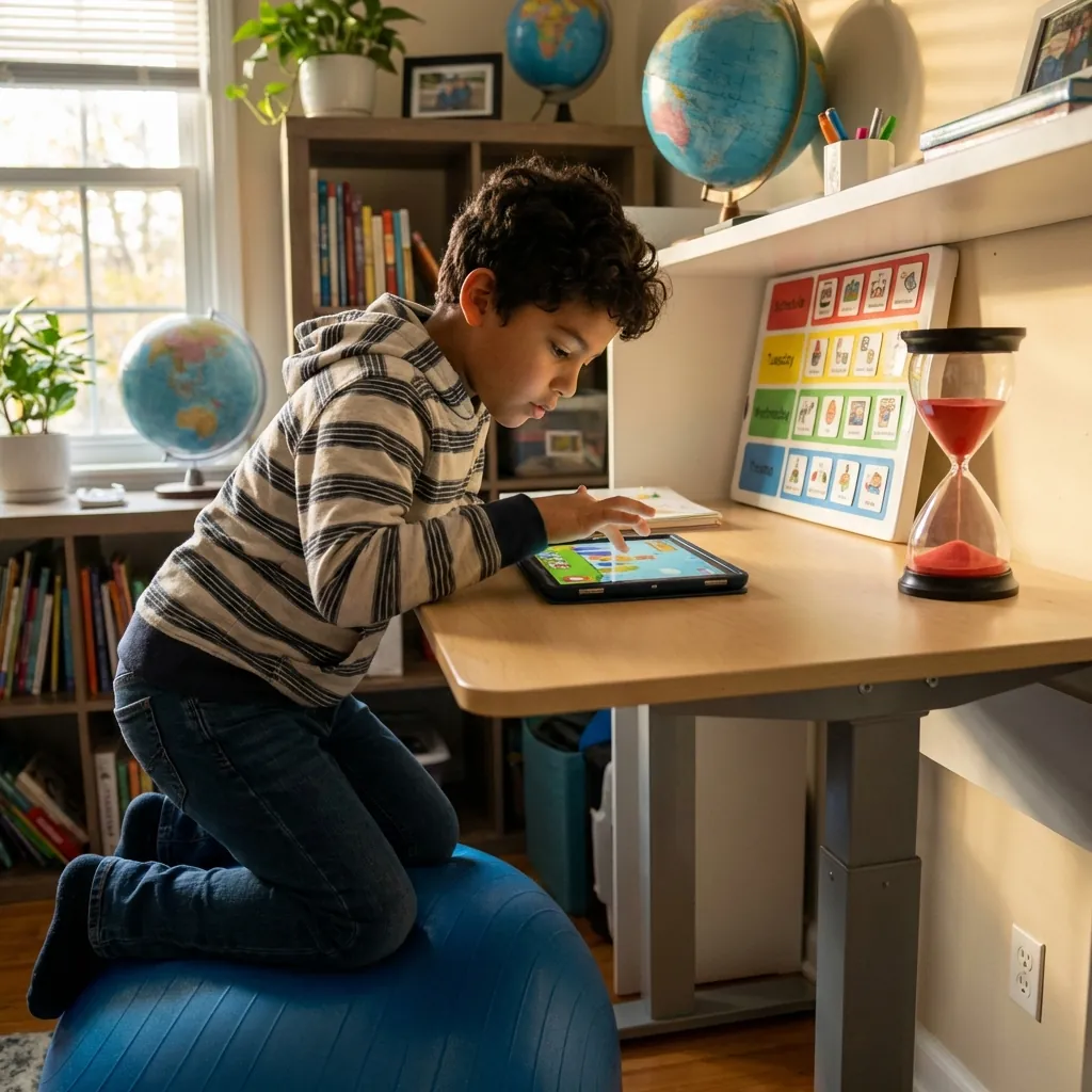 Estudiante aprendiendo en movimiento